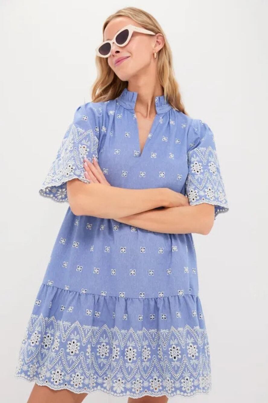 Tuckernuck Chambray Embroidered Crawford Dress